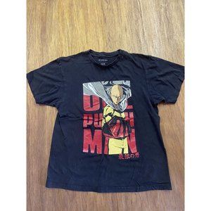 Viz Media One Punch Man Saitama Black Graphic Anime Crew Neck Tee Medium